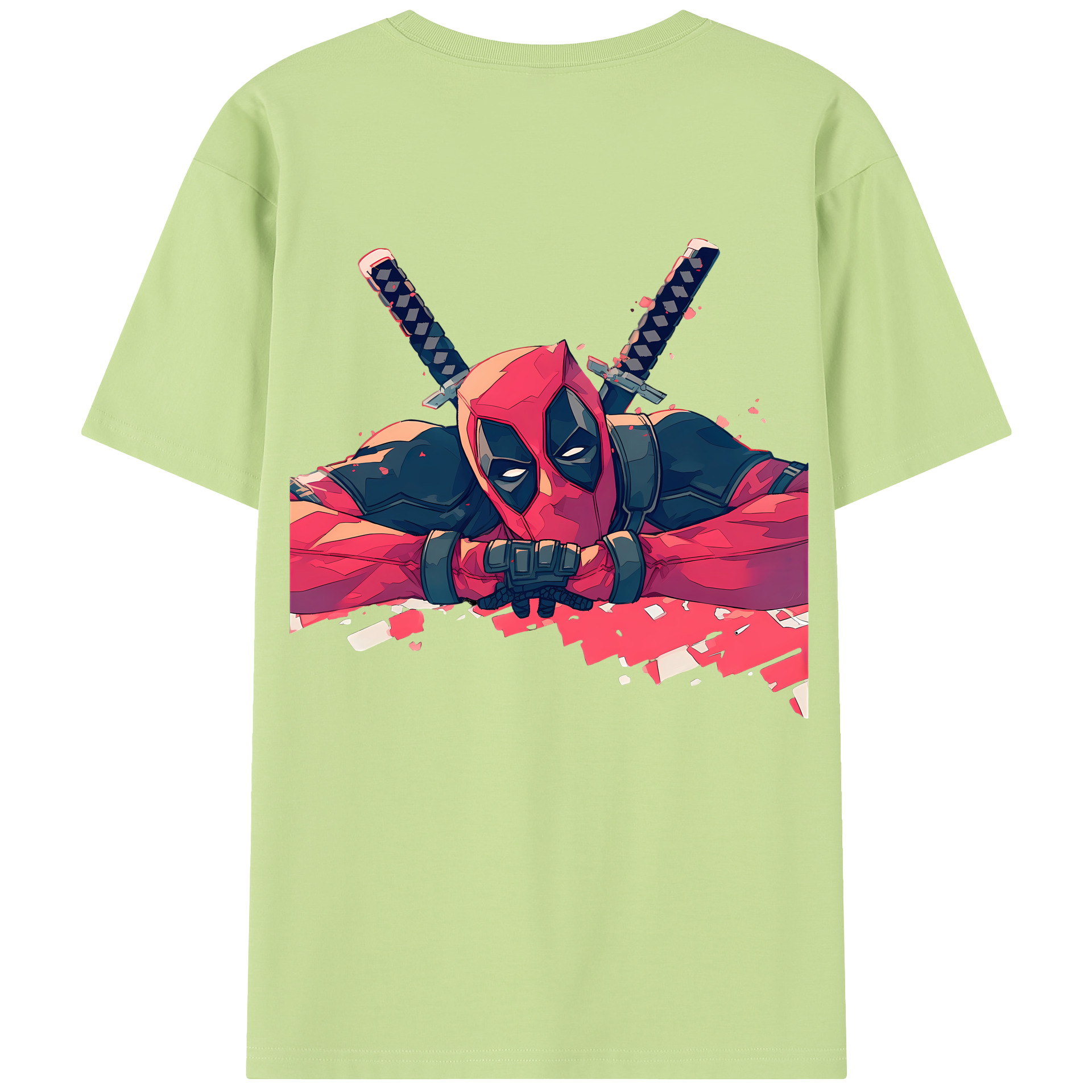 （画像用） Deadpool デッドプール 綿100％半袖Tシャツ（背面プリント）